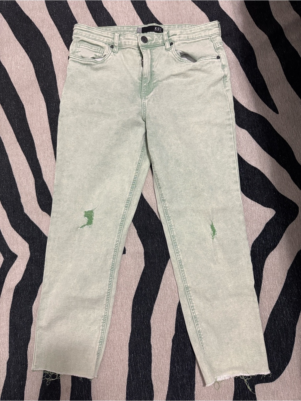 Kut from the Kloth Pale Mint Straight Leg Jeans